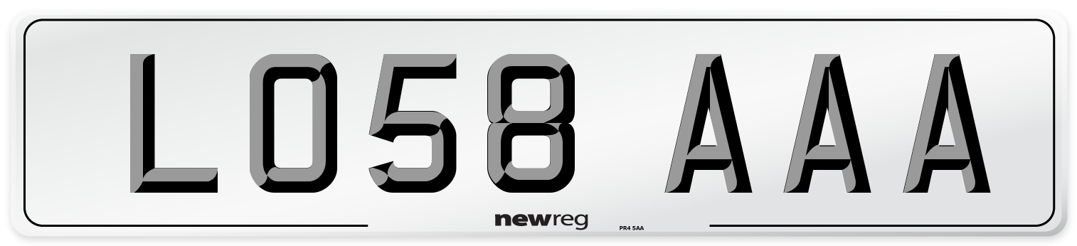 LO58 AAA Number Plate from New Reg